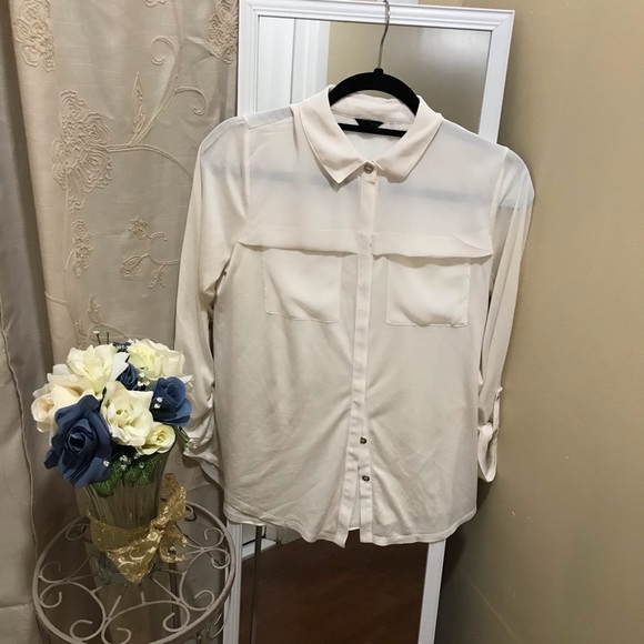 Ann Taylor Mixed Media Button Down Shirt Size S - Picture 8 of 11